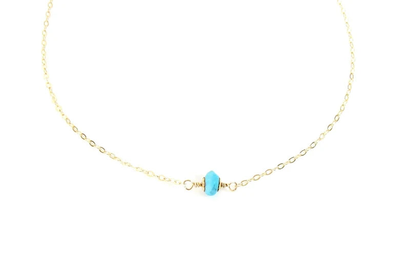 Turquoise Gemstone Choker | Faceted Gem Pop of Color